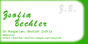 zsofia bechler business card